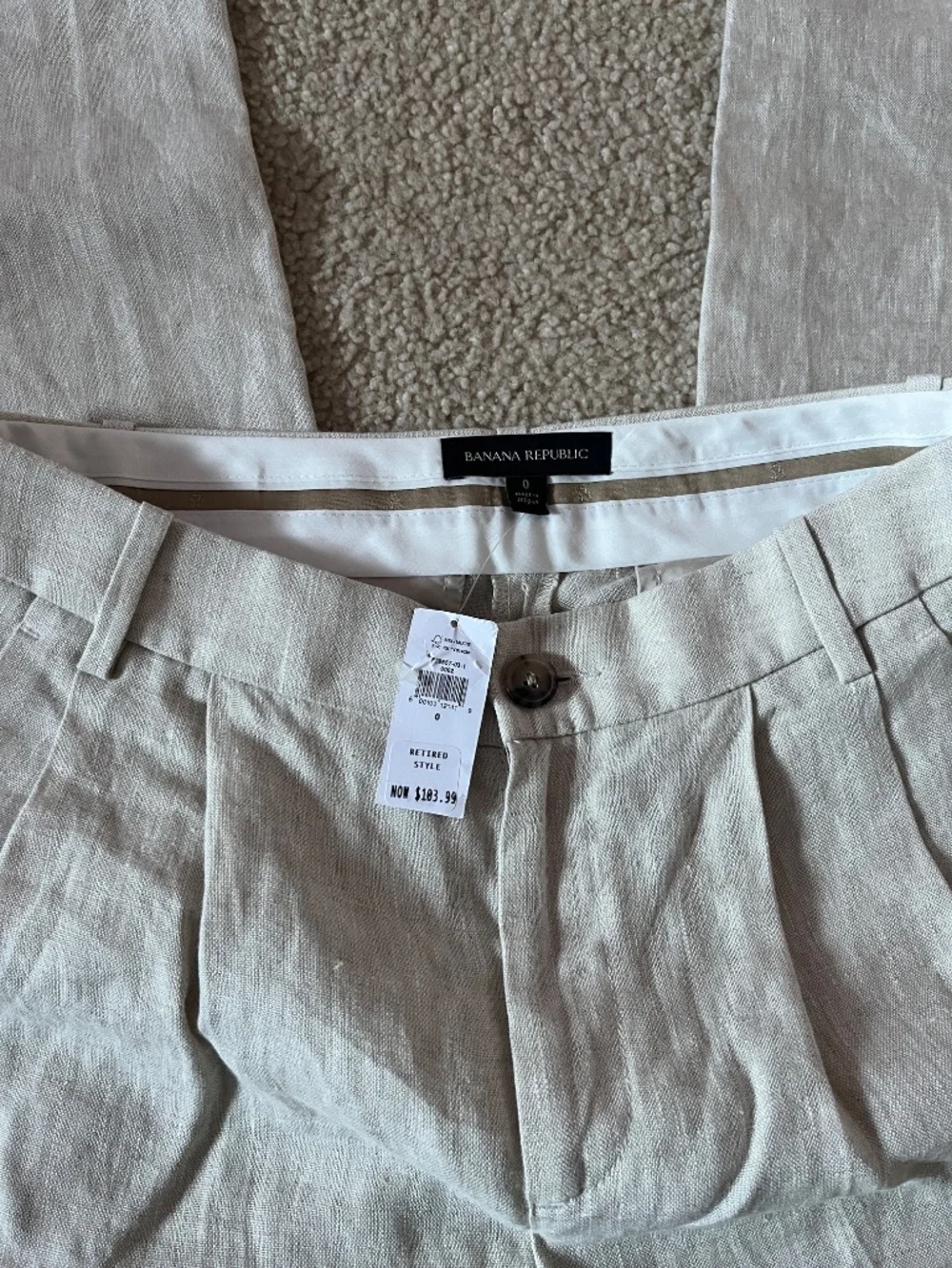 NWT Banana Republic Palma Straight Linen Pants Women's Size 0